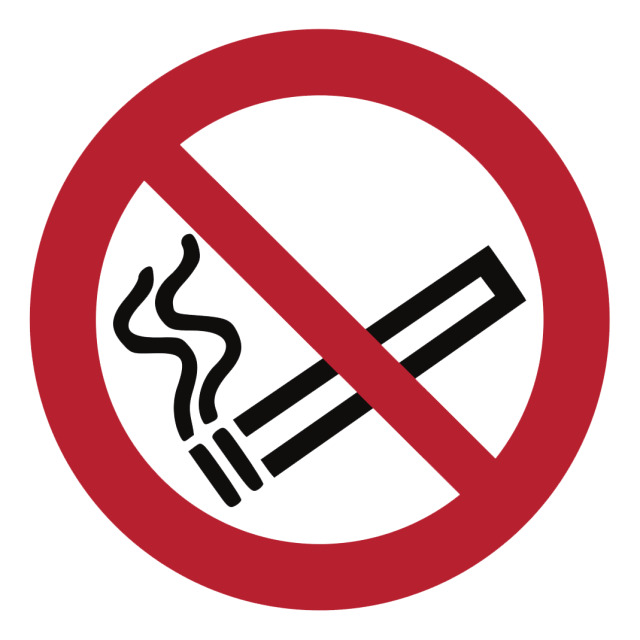 Verbotszeichen Rauchen verboten, DIN EN ISO 7010:2012-10, ASR 1.3 2012, Folie selbstklebend, Ø 200 mm