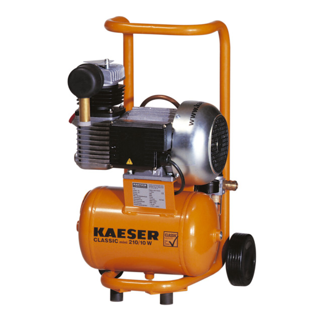 Kompressor KAESER Classic Mini 210/10 W. Motor 230V/1,5 kW, Druckbehältervolumen 10 l, 1 Zylinder,Höchstdruck 10 bar