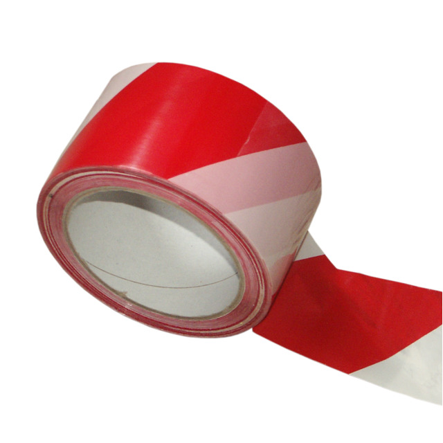 Warnband rot-weiß DIN 4844 Selbstklebend, 60 mm breit, 66 m lang