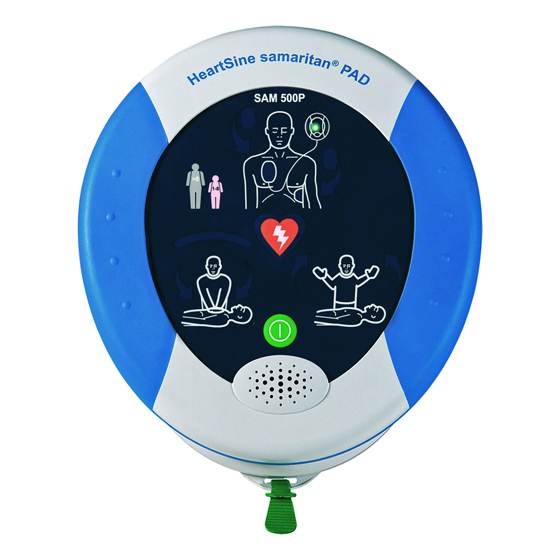 Defibrillator HeartSine samaritan PAD 500P, Batterie- und Elektrodenkassette Adult Pad-Pak-03, Tragetasche