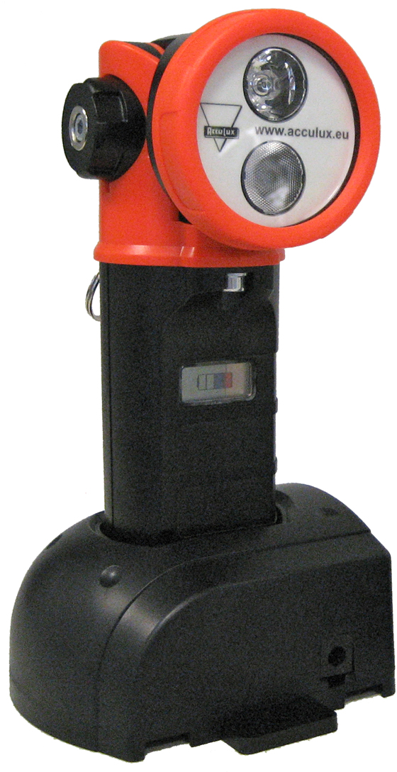 Handlampe ACCULUX HL 25 EX, DIN 14649, ATEX-Zulassung, schwarz/orange, mit LiIon-Akku, ohne Ladegerät