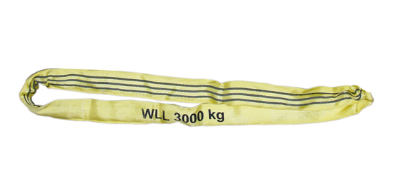 Rundschlinge DIN EN 1492-2, Nutzlänge 1 m, Tragkraft 3 t (gelb). Aus Polyester