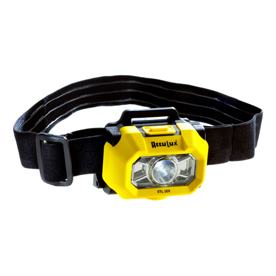 Stirnlampe ACCULUX STL 1 EX, ATEX-Zulassung, Cree-LED, mit 3 Micro-Batterien
