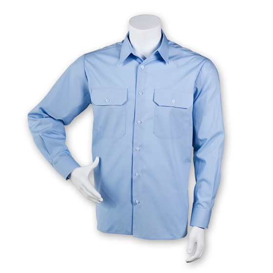 Feuerwehr-Diensthemd hellblau mit Schulterklappen