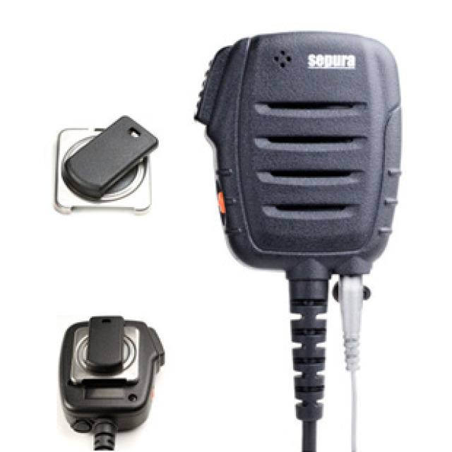 Mikrofon-Lautsprecher für HandsprechfunkgerätSEPURA STP8000/9000, 3 Funktionstasten,Notruftaste, 3,5 mm Klinkenbuchse, IP 55