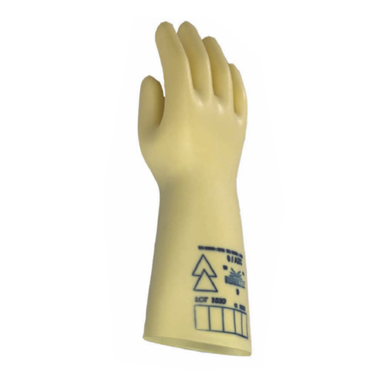 Schutzhandschuh für Elektroarbeiten, EN 60903, Klasse 0, Naturlatex, ölbeständig, Gebrauchsspannungbis 1000 V, PSA III