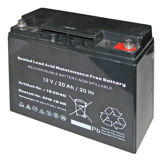 Batterie für Stromerzeuger ENDRESS, 12 V/20 Ah, wartungsfreiMaße: 160 x 83 x 125 mm