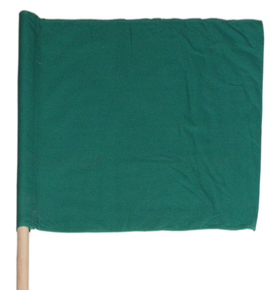 Warnflagge grün, (BxH) 500x470 mm, mit Holzstab, Länge 800 mm